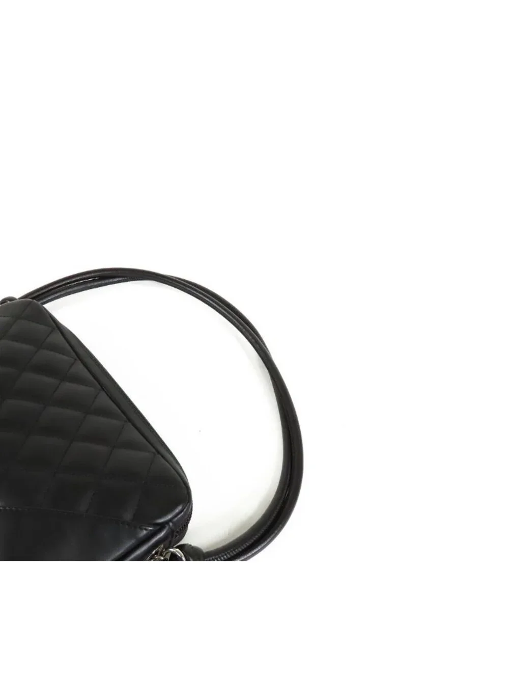Chanel Cambon Line Black Pink Silver Leather Shoulder Bag